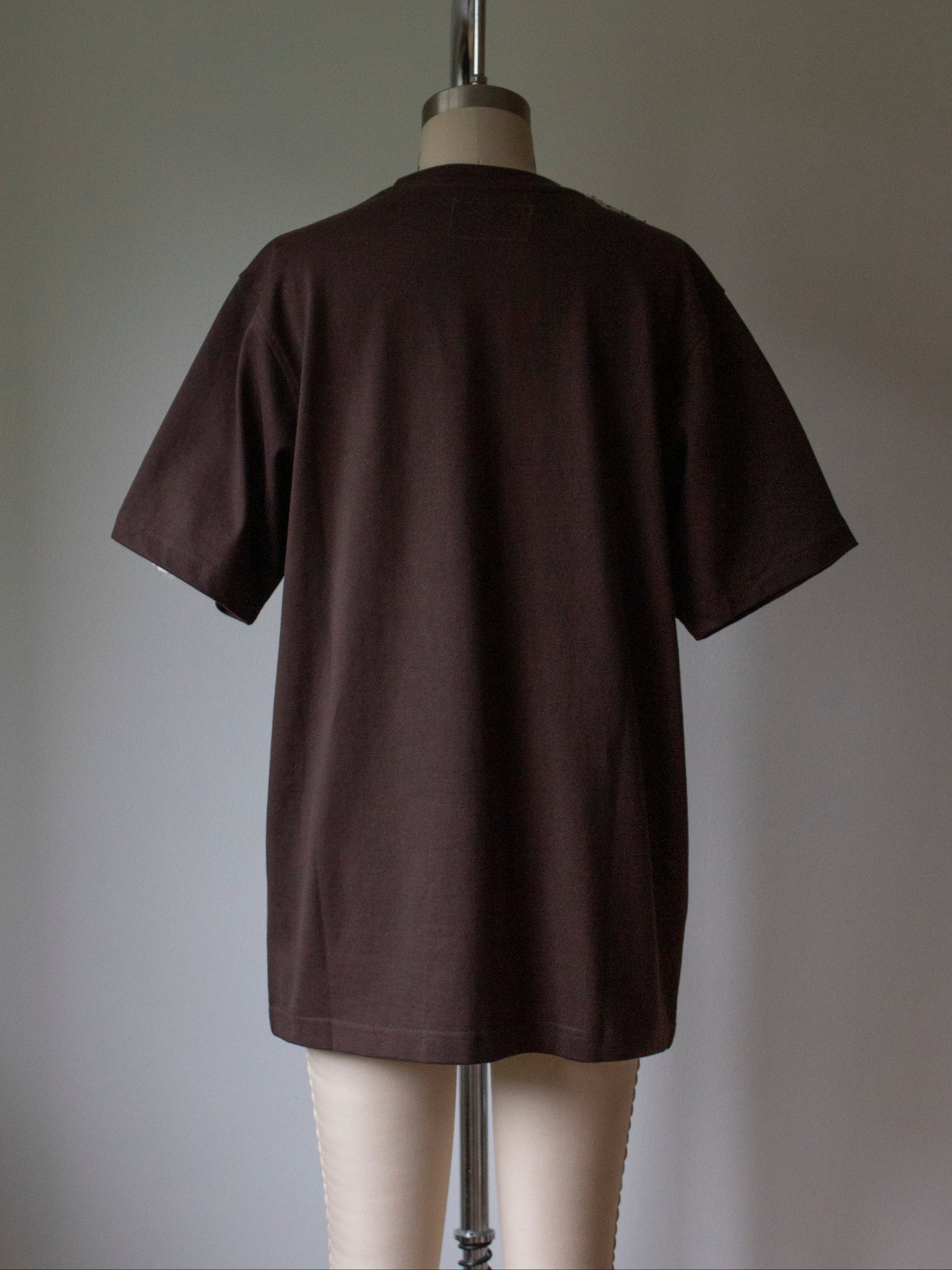 N° 285 multi-pressed flower heavyweight T-shirt - choco brown - S, M, L, XL