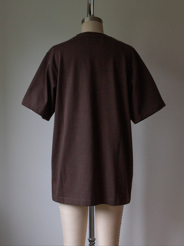 N° 285 multi-pressed flower heavyweight T-shirt - choco brown - S, M, L, XL