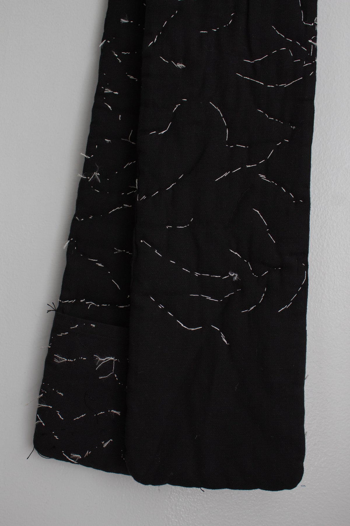 N° 123 constellation scarf - dense stitching - sumi black