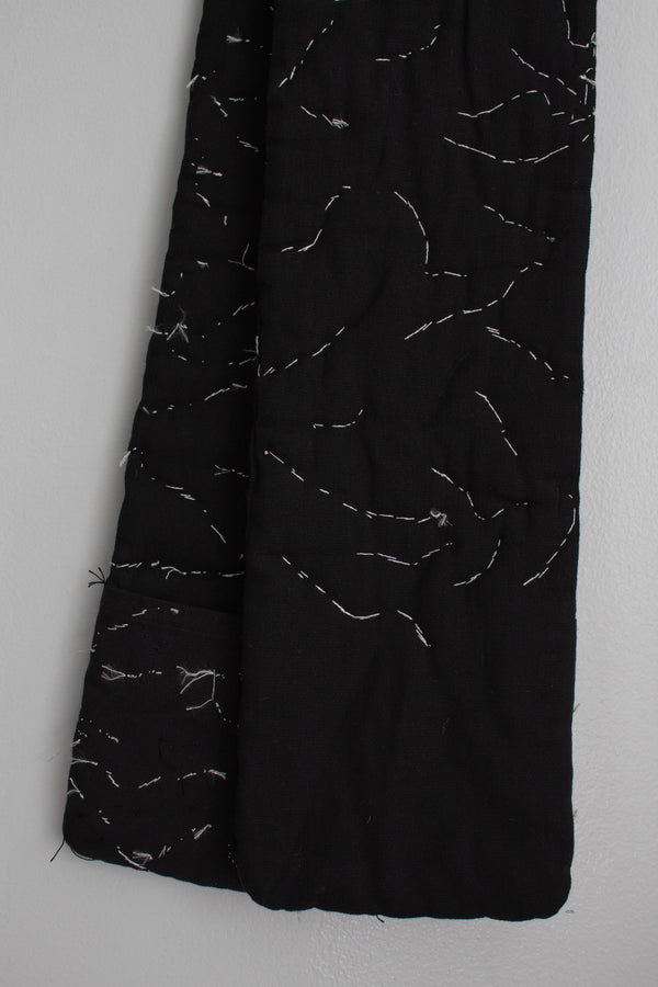 N° 123 constellation scarf - dense stitching - sumi black