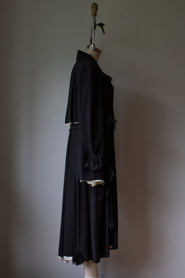 N°192 falling flower silk trench coat