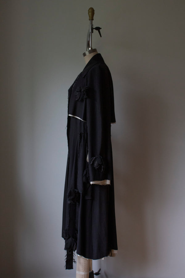 N°192 falling flower silk trench coat