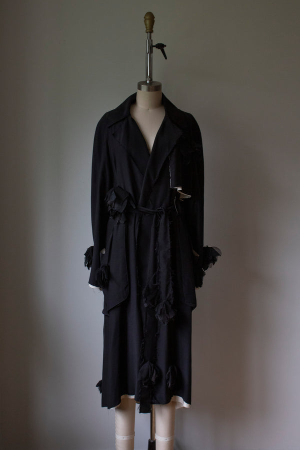 N°192 falling flower silk trench coat