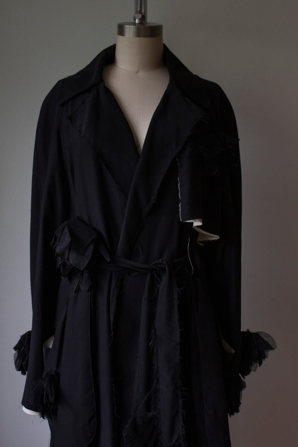 N°192 falling flower silk trench coat
