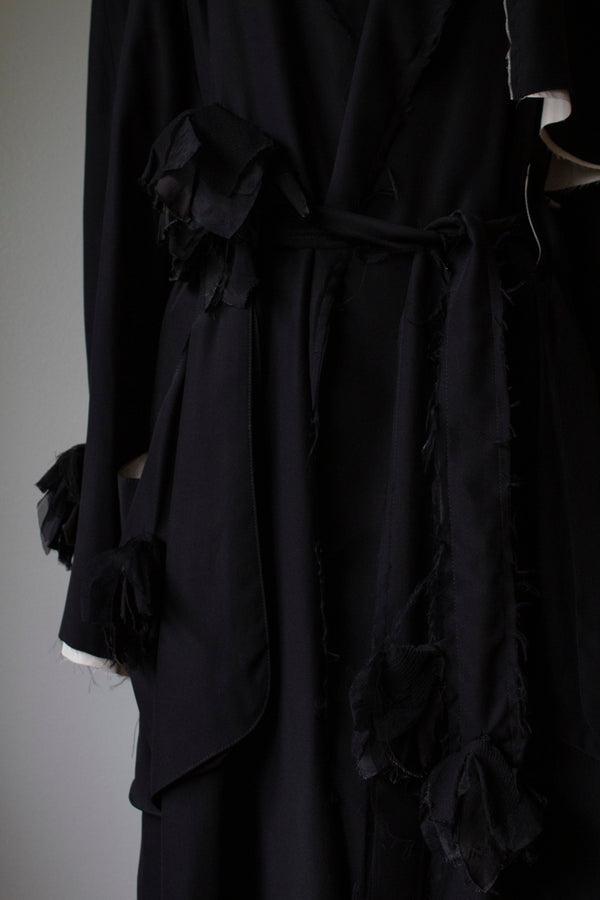 N°192 falling flower silk trench coat