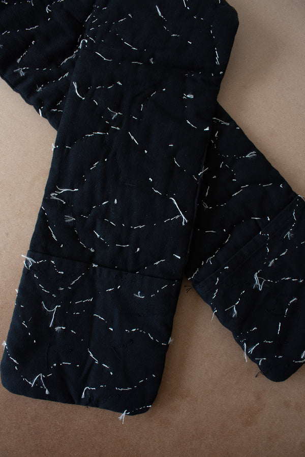 N° 123 constellation scarf - dense stitching - sumi black