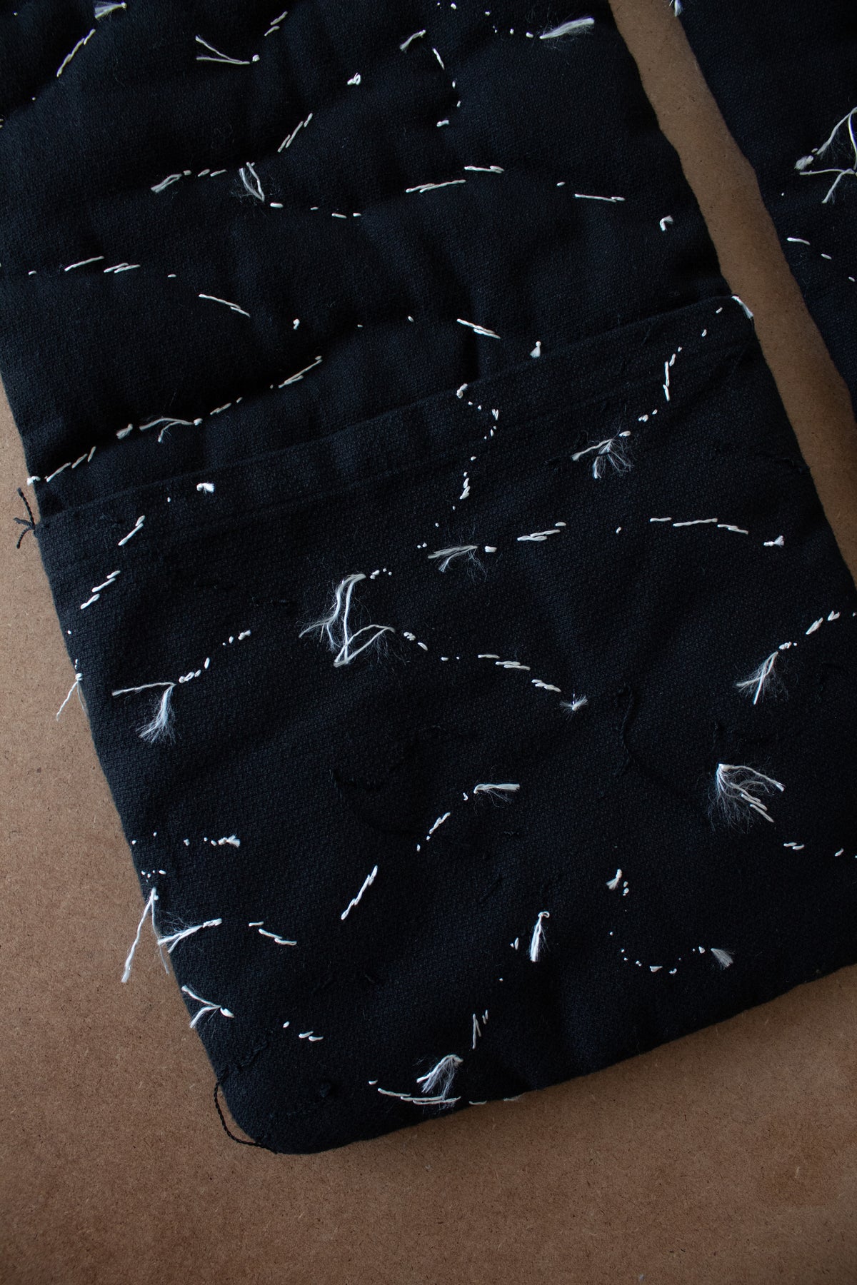 N° 123 constellation scarf - dense stitching - sumi black