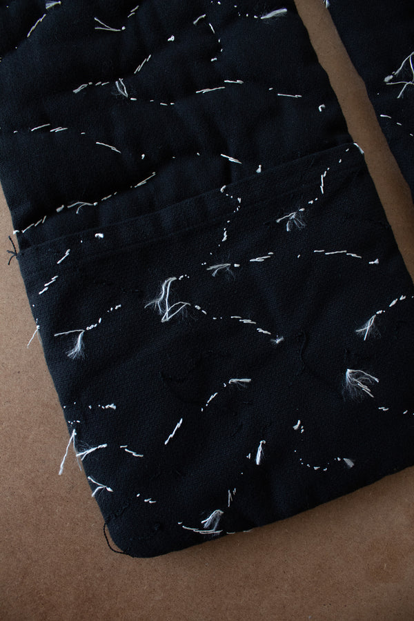 N° 123 constellation scarf - dense stitching - sumi black