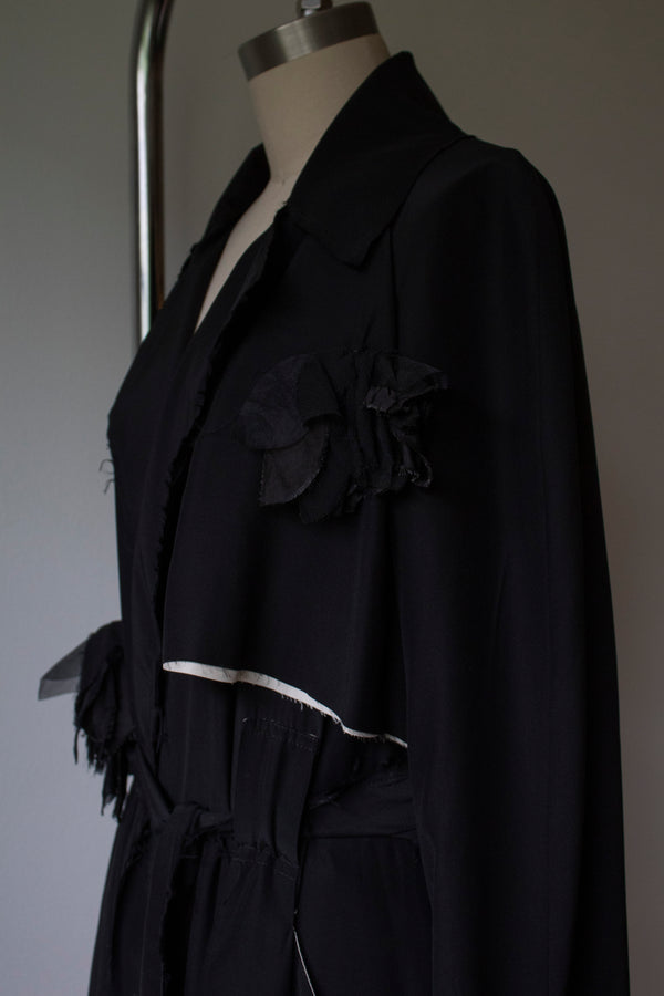 N°192 falling flower silk trench coat