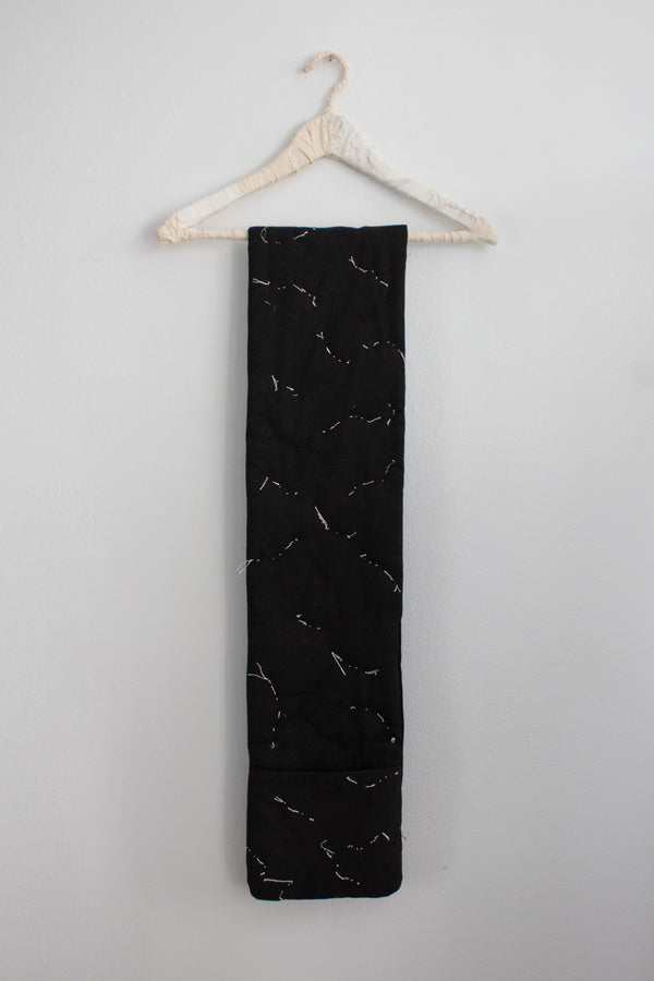 N° 123 constellation scarf - light stitching - sumi black