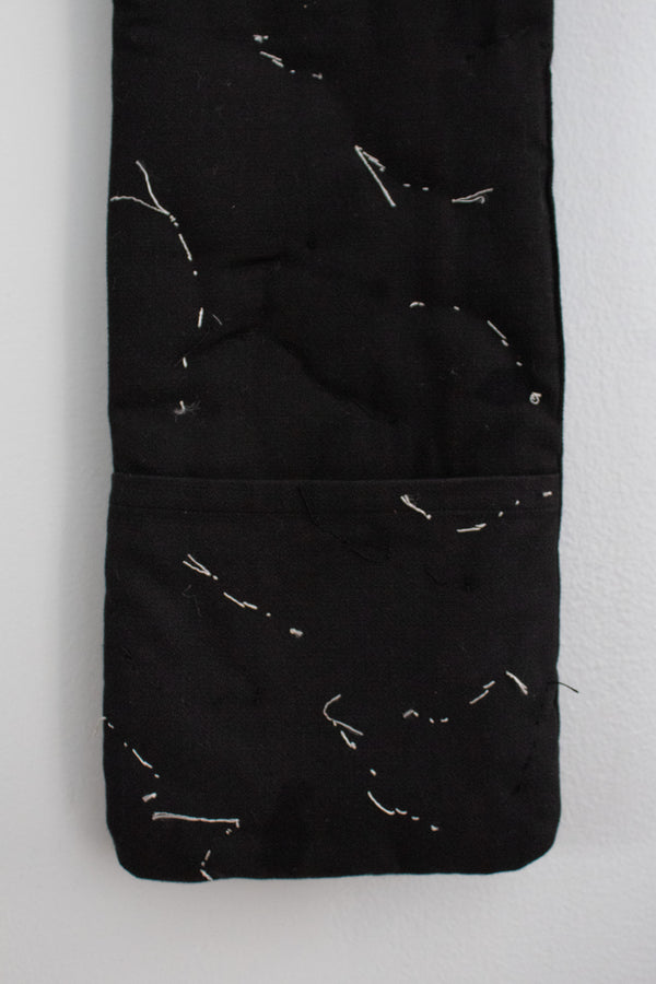N° 123 constellation scarf - light stitching - sumi black