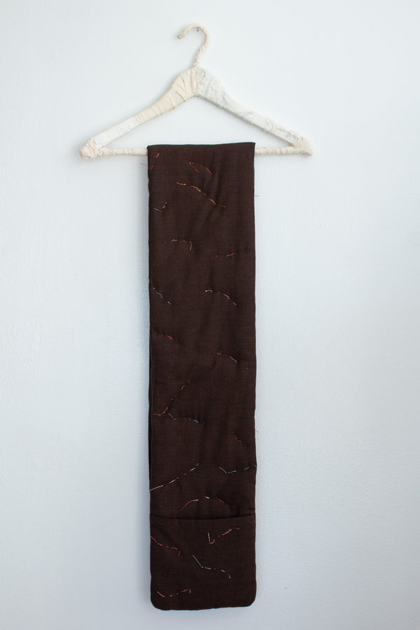 N° 123 constellation scarf - light stitching - choco brown