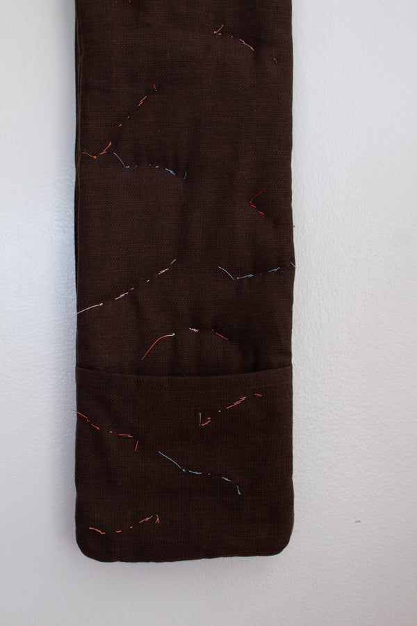 N° 123 constellation scarf - light stitching - choco brown