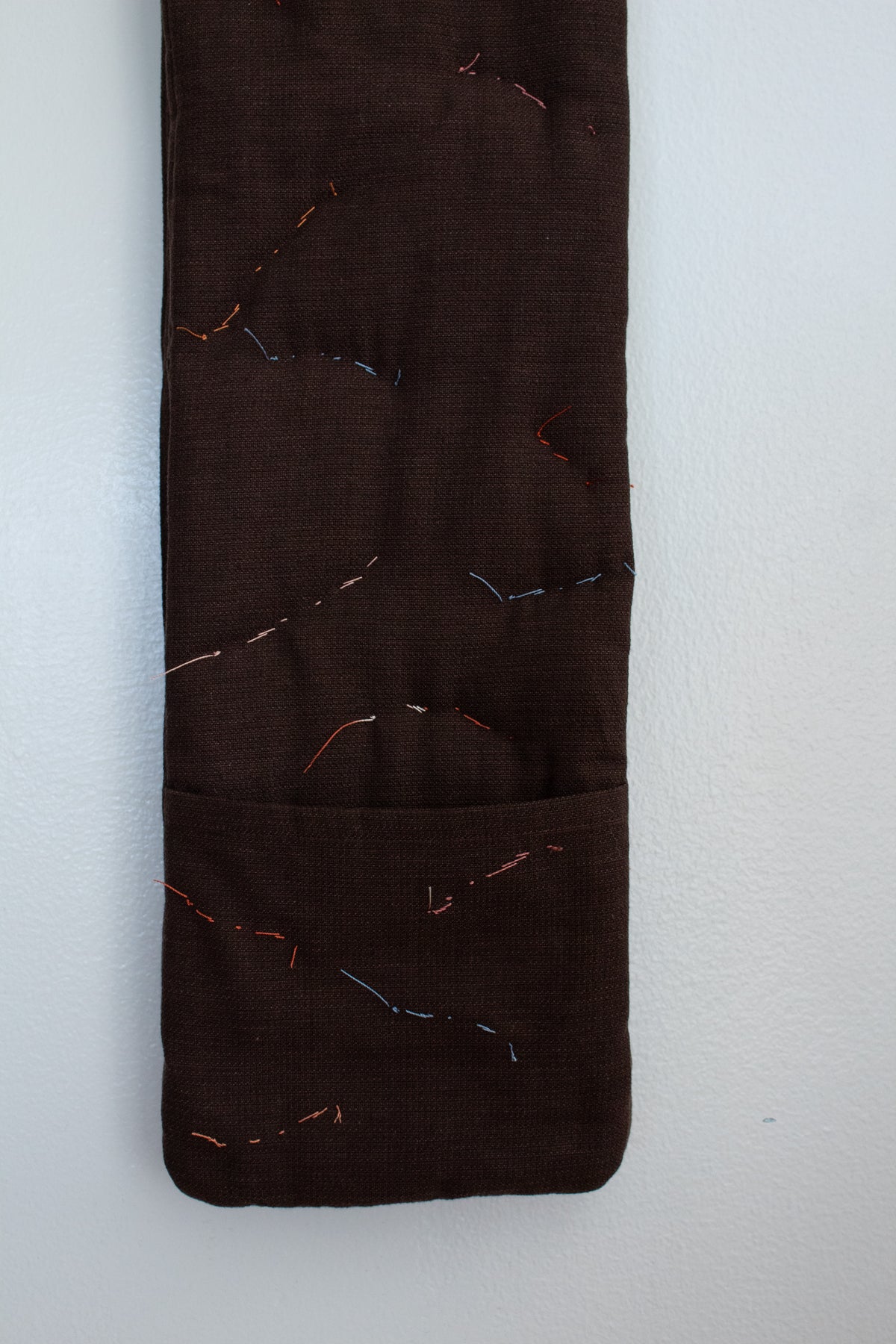 N° 123 constellation scarf - light stitching - choco brown