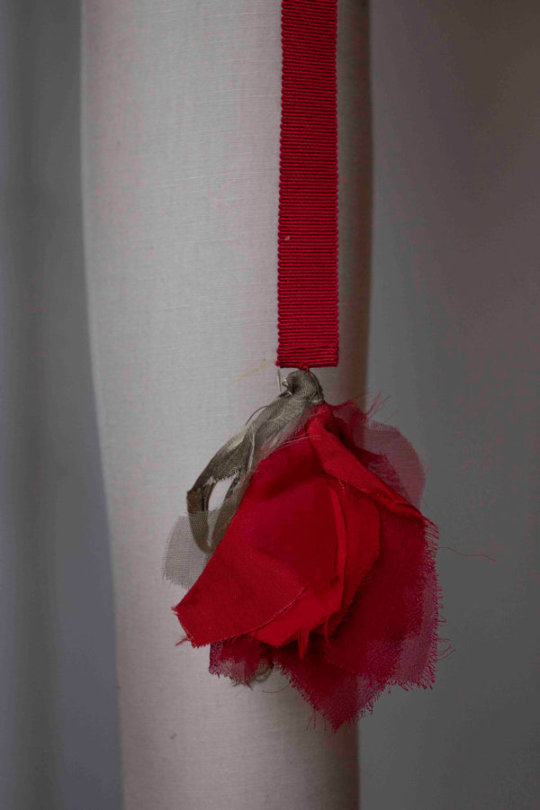 N° 155 falling flower accessory - ume red - L/XL