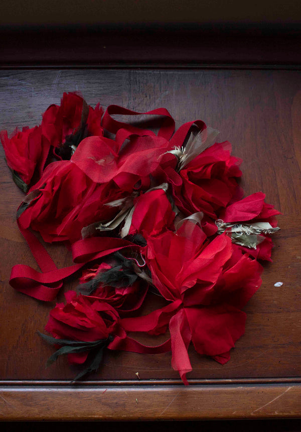 N° 155 falling flower accessory - ume red - L/XL