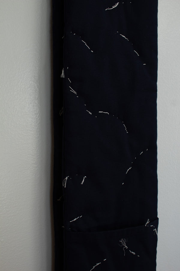 N° 123 constellation scarf - light stitching - sumi black