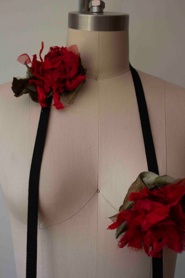 N° 49 crushed blooms accessory - ume red - M