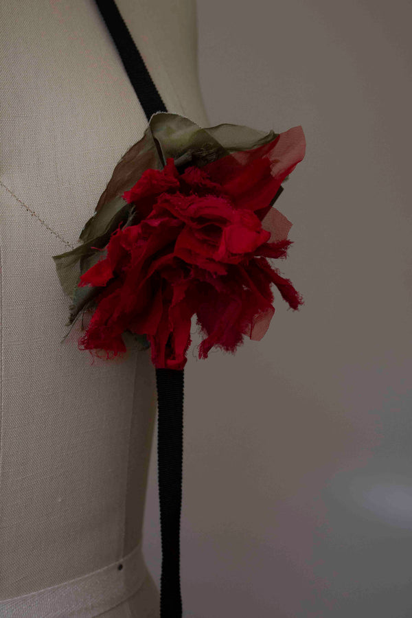 N° 49 crushed blooms accessory - ume red - M