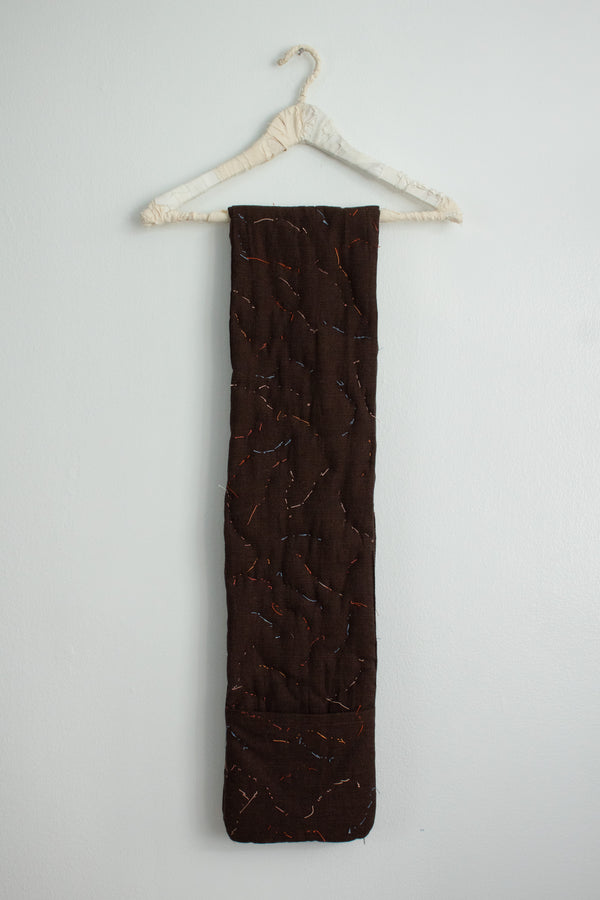 N° 123 constellation scarf - dense stitching - choco brown