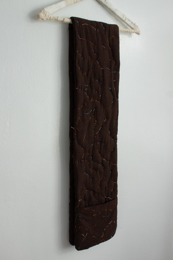 N° 123 constellation scarf - dense stitching - choco brown