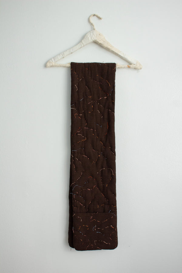 N° 123 constellation scarf - dense stitching - choco brown
