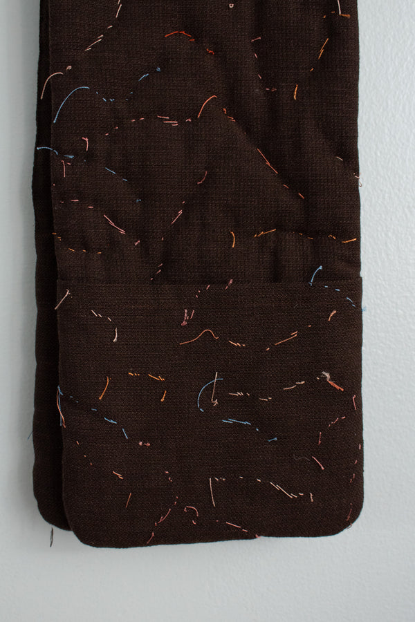 N° 123 constellation scarf - dense stitching - choco brown