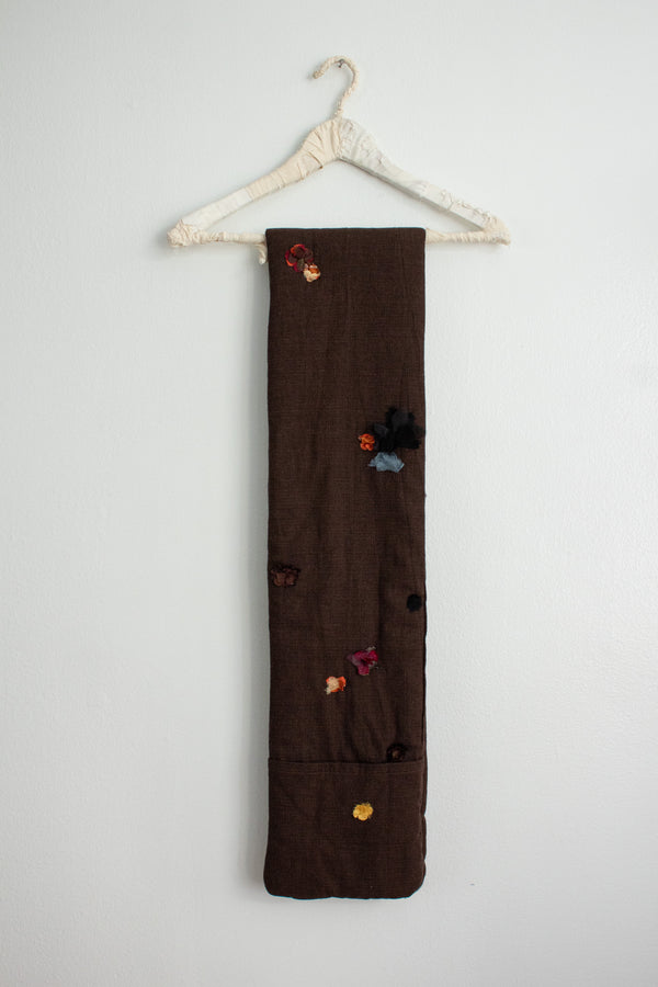 N° 123 crushed blooms scarf - choco brown