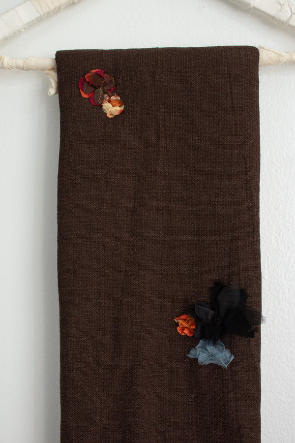 N° 123 crushed blooms scarf - choco brown