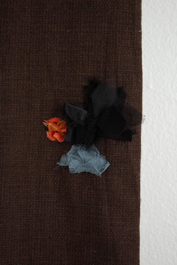 N° 123 crushed blooms scarf - choco brown