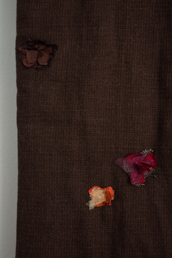 N° 123 crushed blooms scarf - choco brown