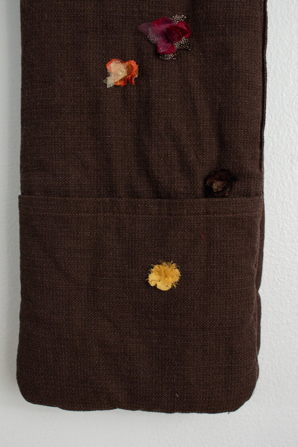 N° 123 crushed blooms scarf - choco brown