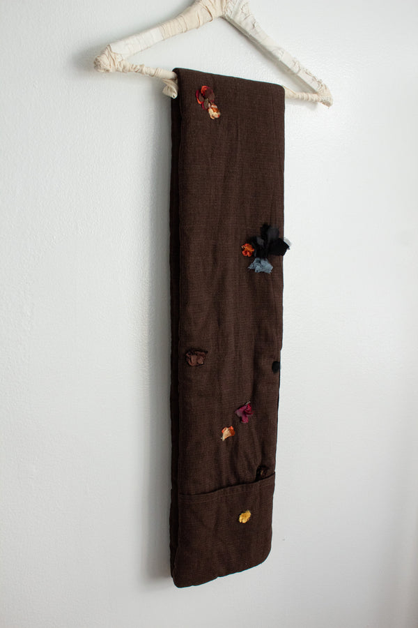 N° 123 crushed blooms scarf - choco brown