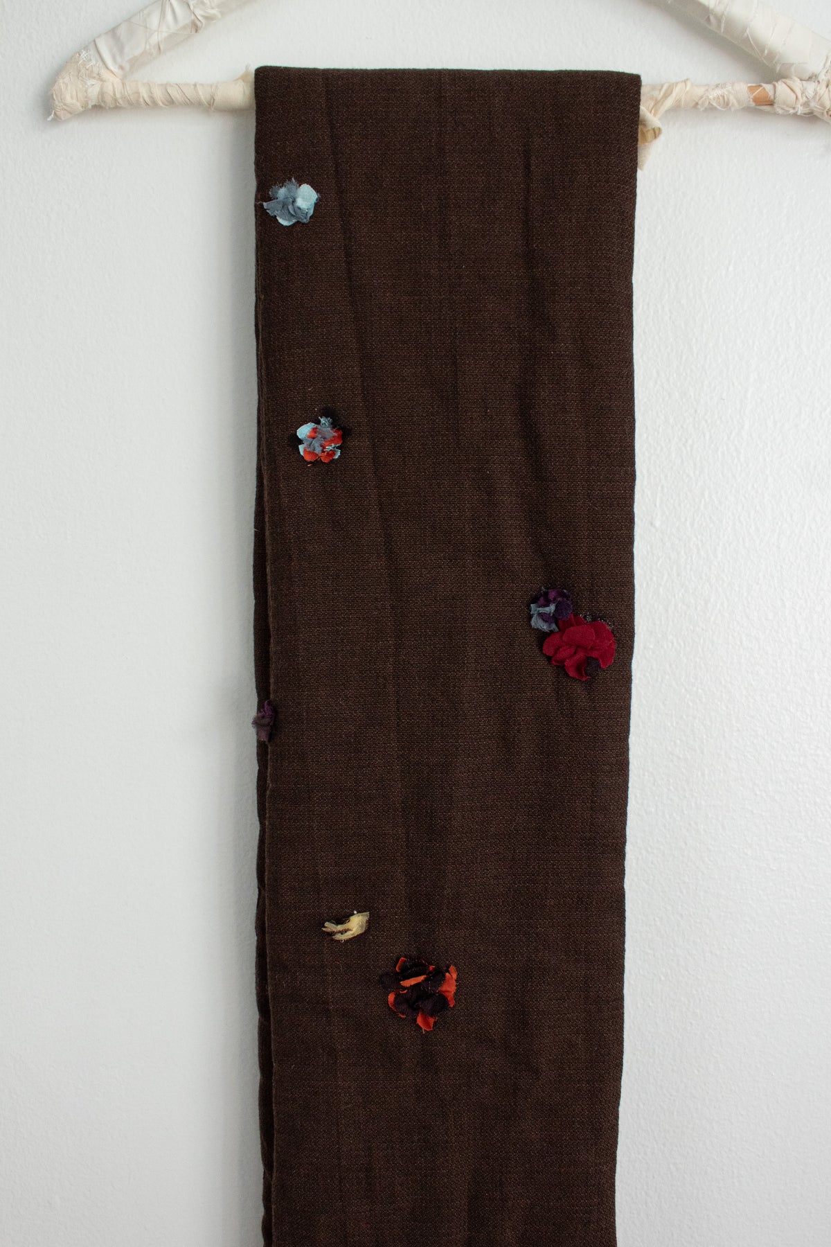 N° 123 crushed blooms scarf - choco brown