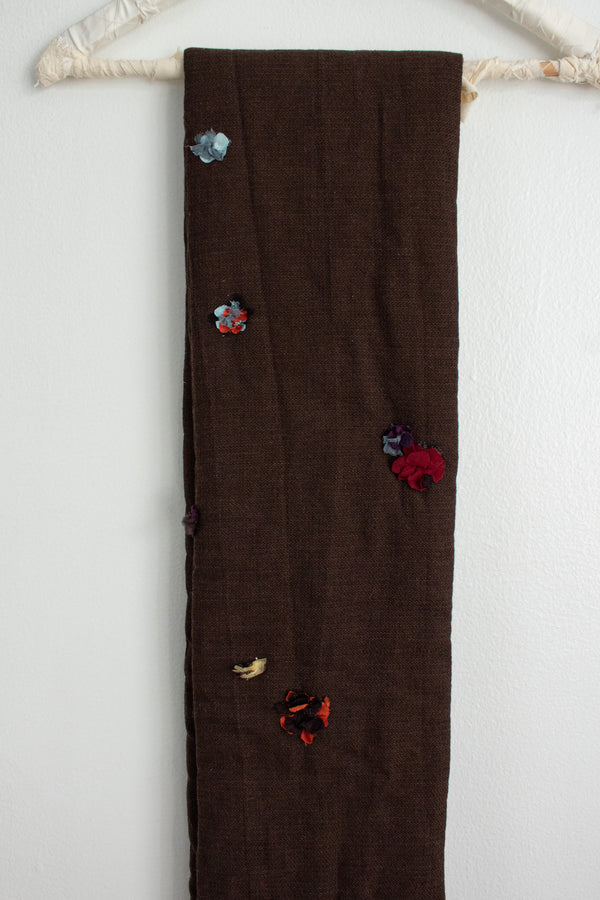 N° 123 crushed blooms scarf - choco brown