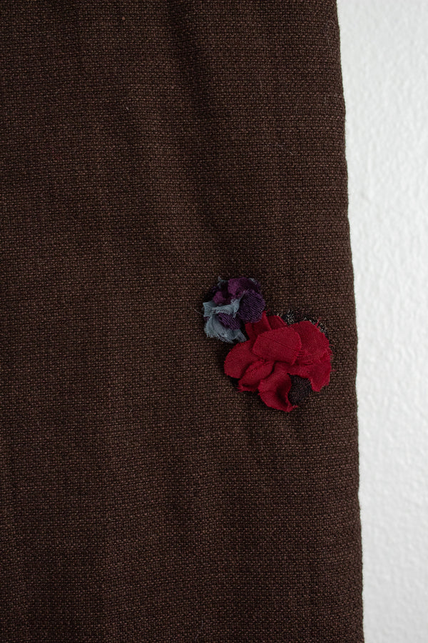 N° 123 crushed blooms scarf - choco brown