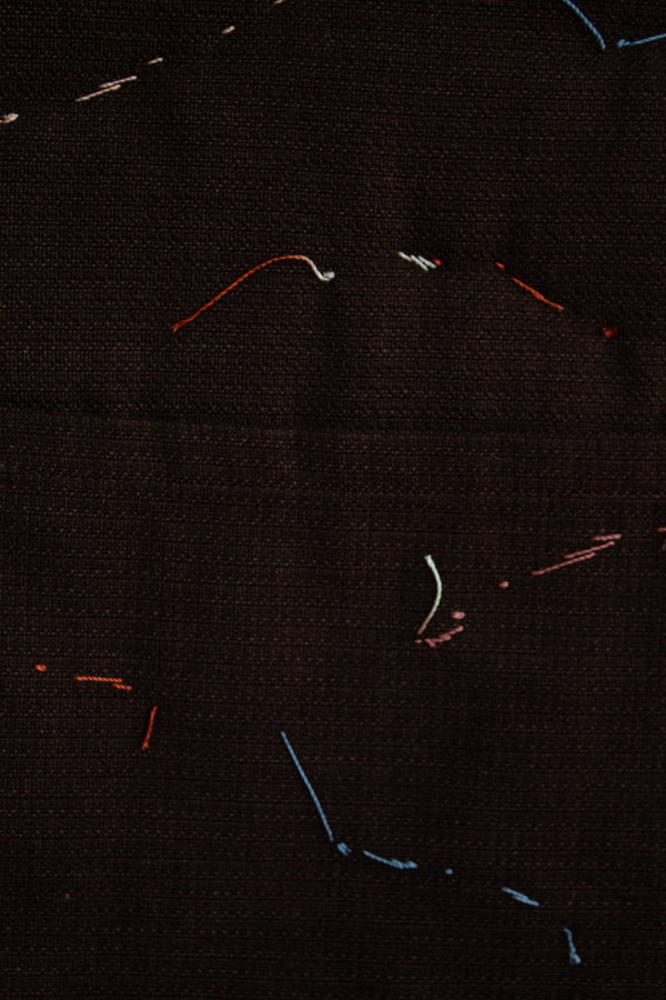 N° 123 constellation scarf - light stitching - choco brown