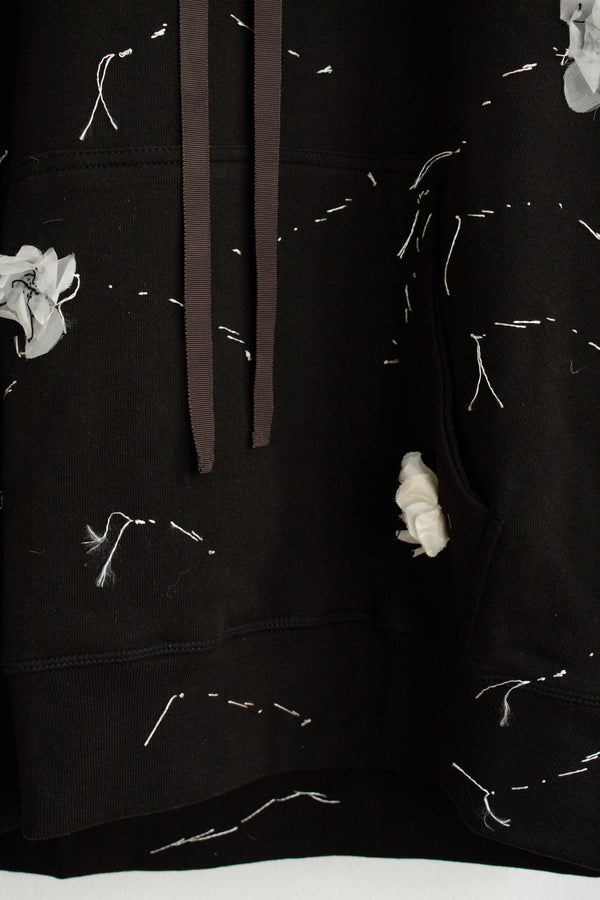 N° 306 sakura constellation hoodie - sumi black/yuki white - XL