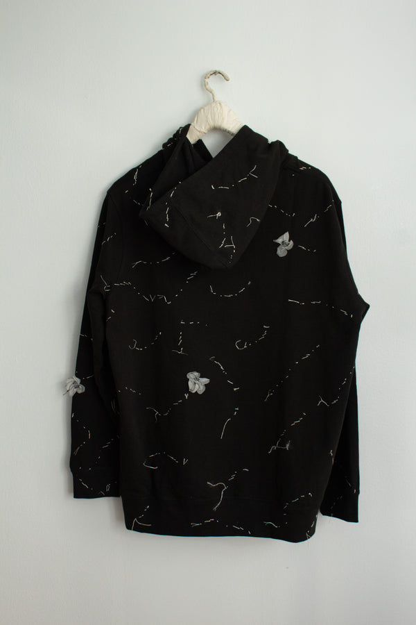 N° 306 sakura constellation hoodie - sumi black/yuki white - XL