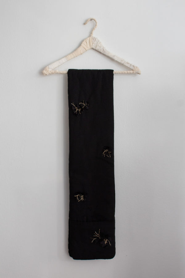 N° 123 sakura scarf - sumi black/gold