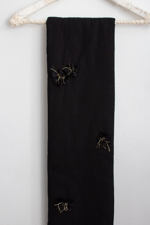 N° 123 sakura scarf - sumi black/gold