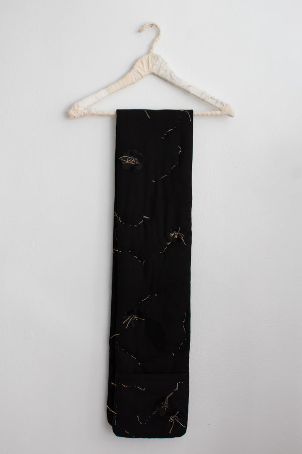 N° 123 sakura constellation scarf - sumi black/gold
