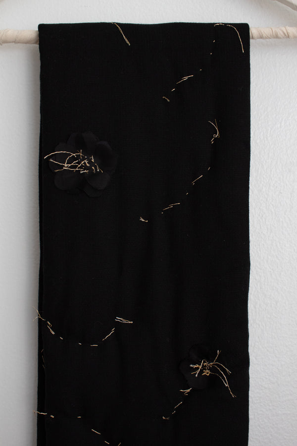 N° 123 sakura constellation scarf - sumi black/gold
