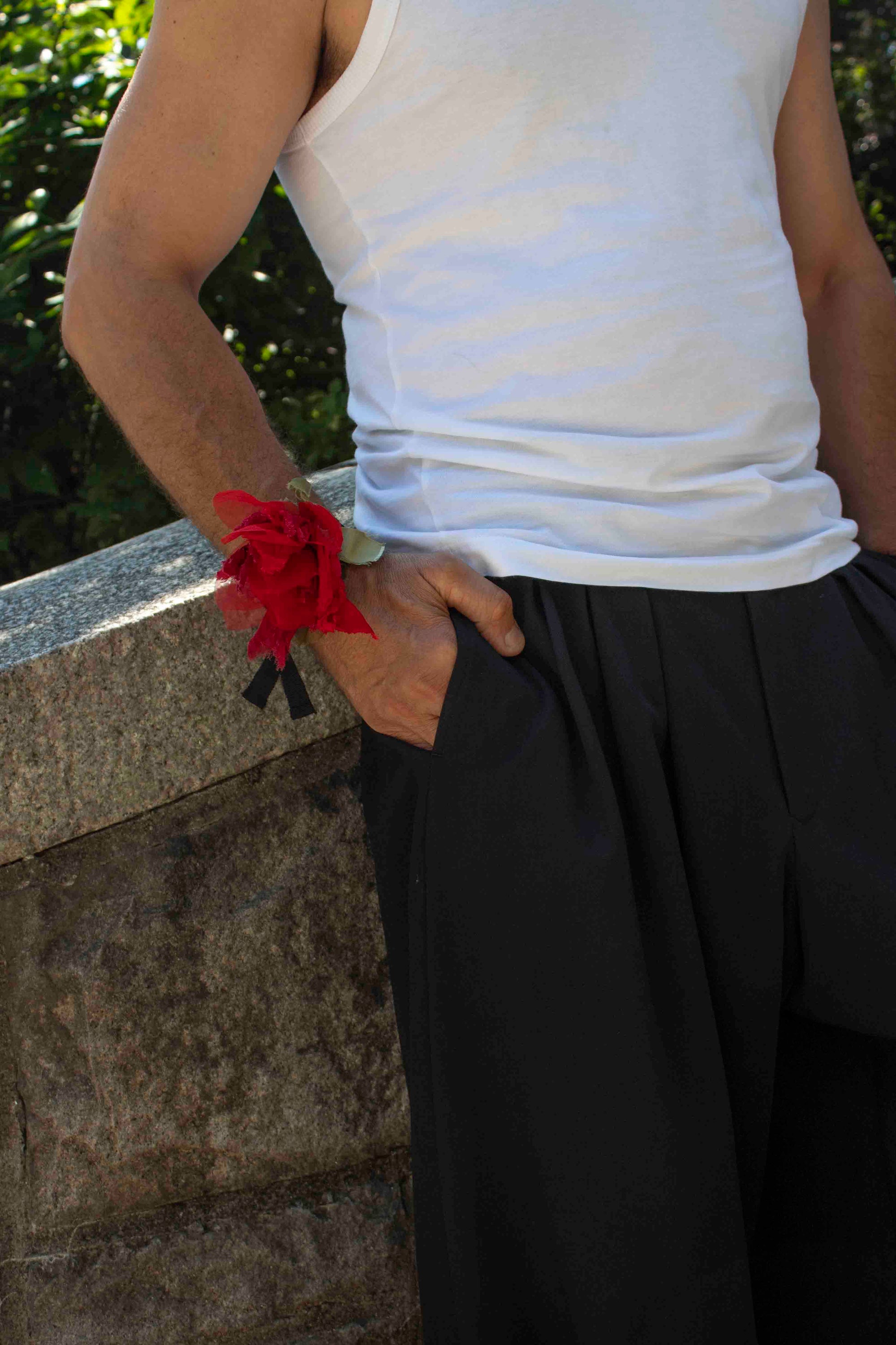 N° 54 crushed bloom bracelet - ume red - M