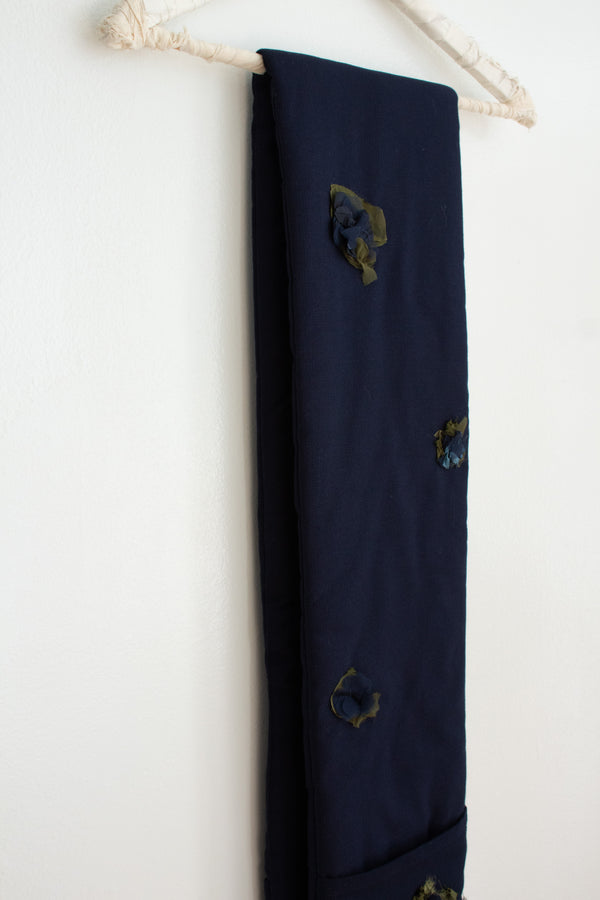 N° 123 crushed blooms scarf - umi blue