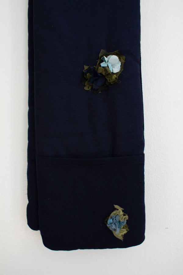 N° 123 crushed blooms scarf - umi blue