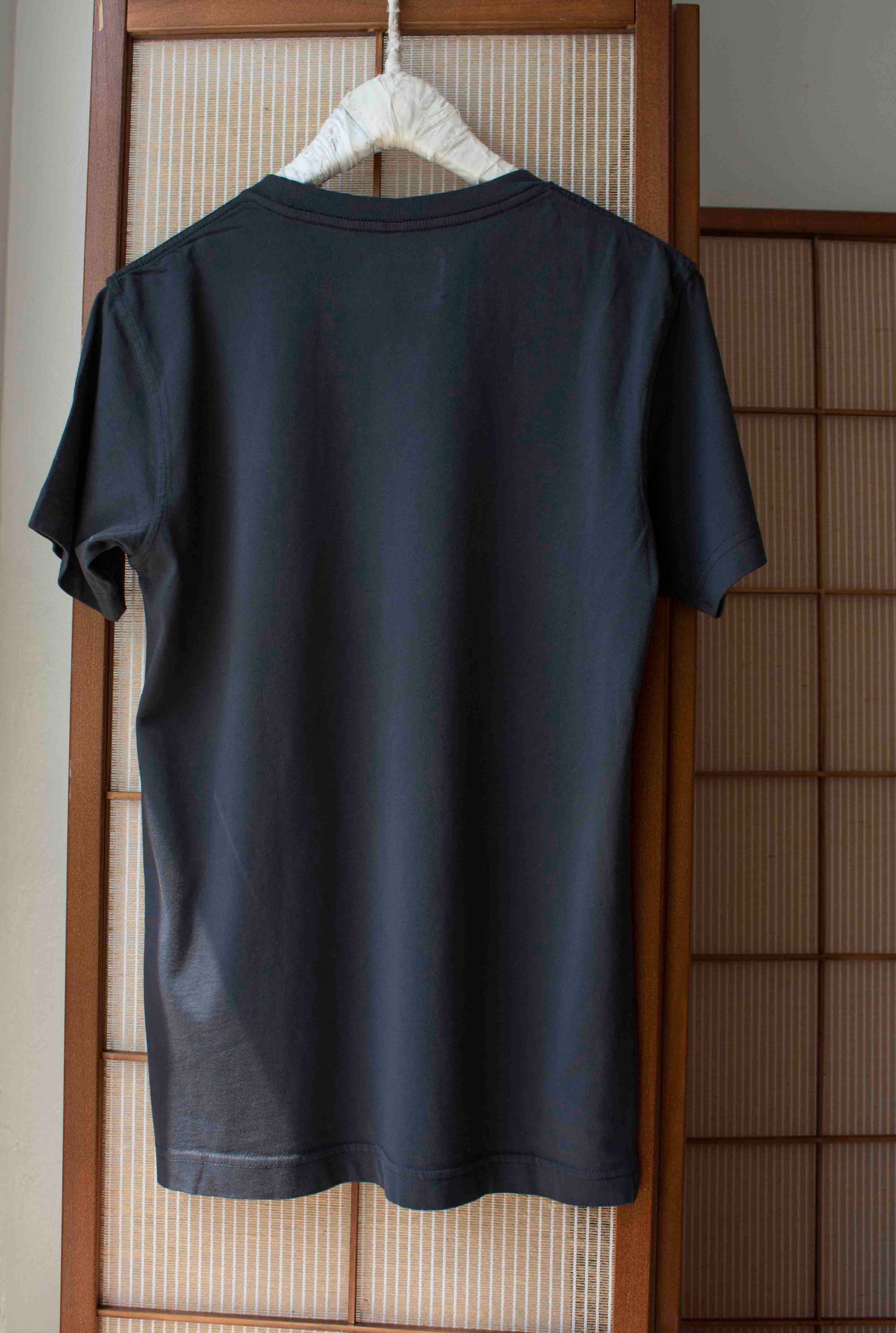 N° 353 garment-dyed pressed flower T-shirt- sumi black (made to order)