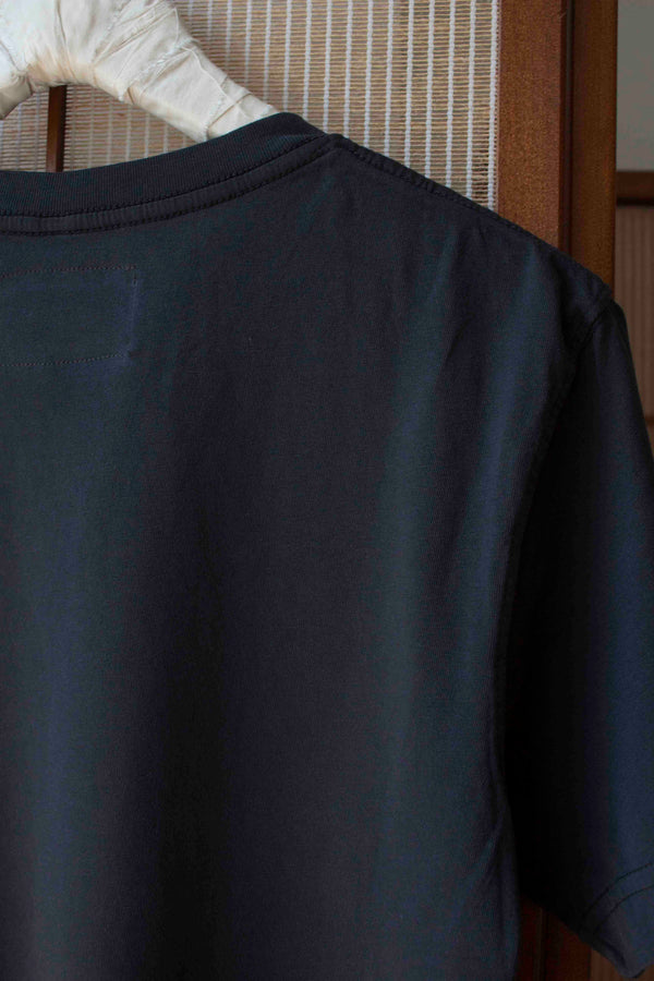 N° 353 garment-dyed pressed flower T-shirt- sumi black (made to order)