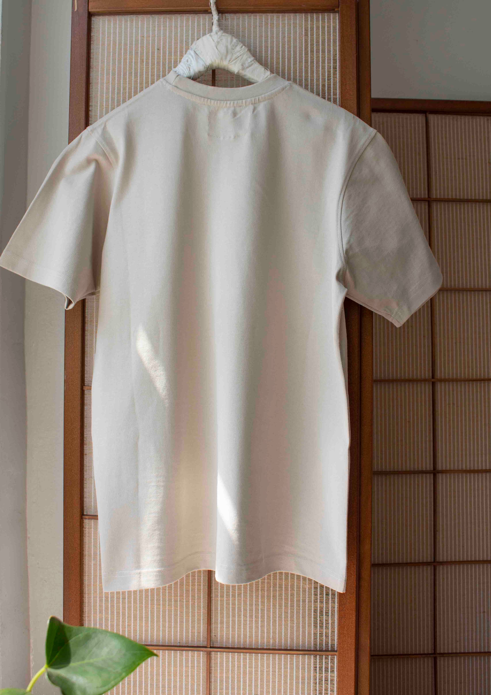 N° 285 heavyweight pressed flower T-shirt - suna beige (made to order)