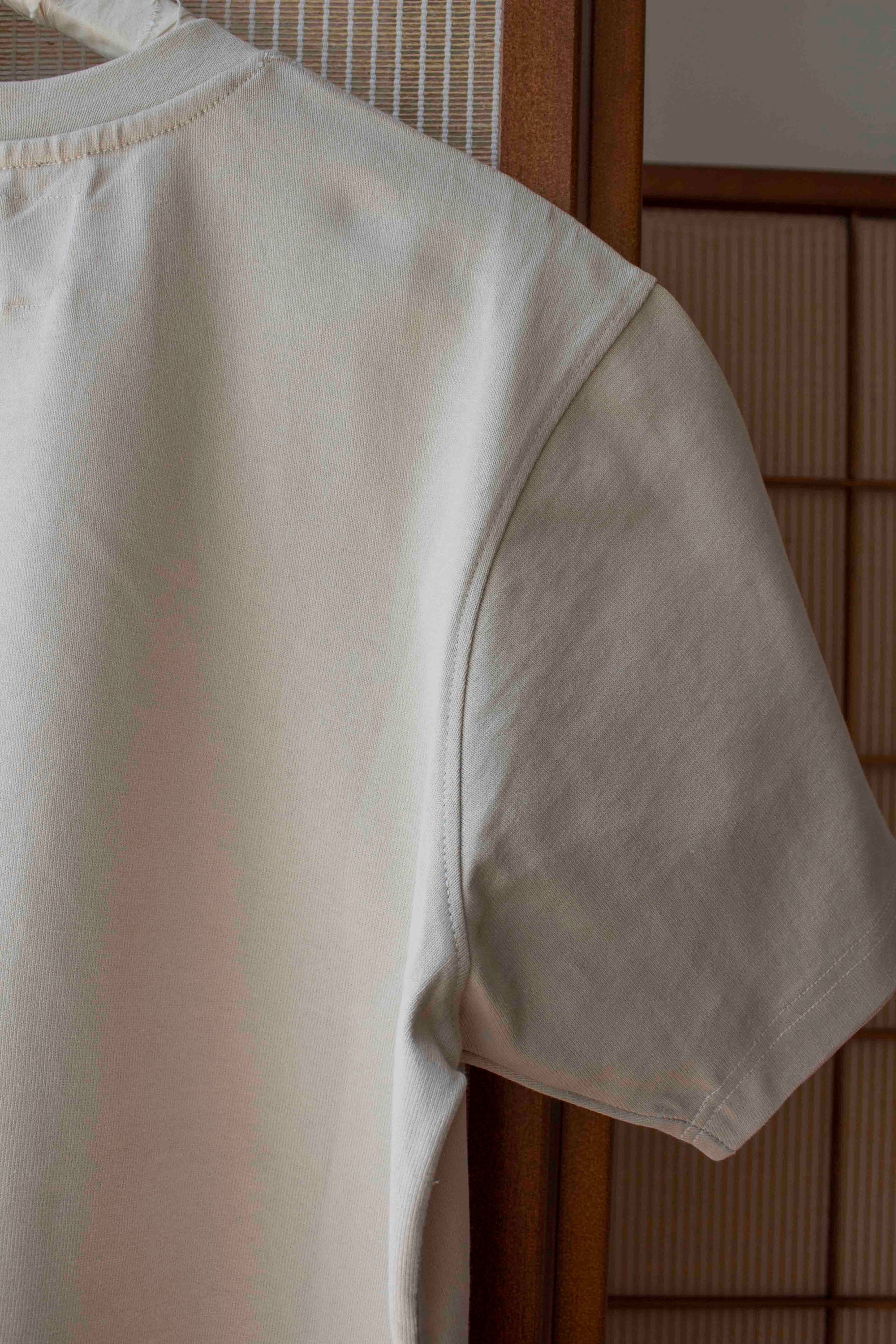 N° 285 heavyweight pressed flower T-shirt - suna beige (made to order)